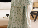 Green Bamboo Fibre Summer Blanket - Vine Pattern Cooling Throw Blanket 200230cm Lightweight V888-ELOSUNG54969-6