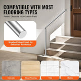 Handrails for Outdoor Steps, 39.4in / 100cm Deck Railing Kit Wall Floor Mounted, Railings for V952-BXGDLZFS100CGRQ1IV0