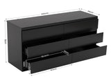 Artiss 6 Chest of Drawers Lowboy Black FURNI-N-CDR-02-BK-AB