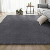 Artiss Floor Rug 200x290cm Plush Area Shaggy Rug Living Room Bedroom Carpet Grey FLR-FLU01-200X290-GY