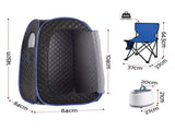 Devanti Portable Steam Sauna Tent 1-Min PoP Up 1000W 2L Steamer Home SPA Timer ST-SAU-2L-145-BK