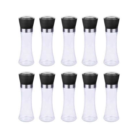 10x 180ml Glass Salt or Pepper Grinder 18cm - Adjustable Ceramic Core Tall Mill V238-SUPDZ-32870164299856