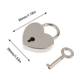 2Pcs Mini Heart Shape Locks, Metal Padlock for Diary Jewelry Box Handbag Makeup Bag Case Silver V1370-AZ4-20394