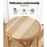 Artiss 2x Bar Stoosl Rattan Seat Wooden BA-L-RA-B13-NAX2