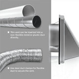 2pcs 4-Inch External Extractor Wall Vent Outdoor Cushioned Non Return Flap V1369-AZ3-W-08491