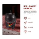 Ceramic Cat Figurine, Black Home and Office Adornment, Compact Size, Realistic Appearance V1369-AZ3-W-18335