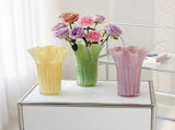 Nordic-Style Glass Vase - Elegant Fluted Flower Vase for Home Decor V888-ELOSUNG25575