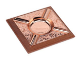 Engraved Print Cigar Ashtray Plated Vintage Practical Household Cigarette Ashtray for Home Copper V1294-YM0521-3117230006111