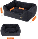 FEANDREA 90cm Dog Sofa Bed with Removable Washable Cover Dark Grey V227-3309641001161