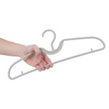 10Pcs Grey Low Profile Short Neck Clothes Hangers Space Saving Plastic Hangers for Wardrobe V1192-AZ-W-31646