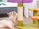 Cat Tree Flower-Shaped Cat Tree Cat Scratching Post Cat Furniture Sisal Rope - Purple - Size V1347-135-70699-PUR-40-40-48