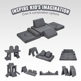 Modular Kids Play Couch 10Pcs DIY Creative Toddler Sectional Sofa Grey V952-ETSF5255724Y94P8YV0
