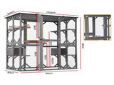 i.Pet Cat House 181cm Outdoor Catio Enclosure Walk-In Large Rabbit Hutch Grey PET-CH-180X180-GR-ABC
