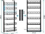 CARLA HOME 6 Tier Adjustable Baskets Over Door Pantry Organiser for Home Kitchen LSB-36118