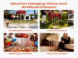Wedding Flower Stand, 10PCS 80cm Column Flower Stand, Floral Stands with Metal Laminate, Cylindrical V952-HLHJLFT10J80A3YYA001V0
