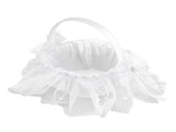 Wedding Flower Girl Basket White Lace Classic Gift Ceremony Supplies for Rose Petals V1294-YM0706-3115230069511