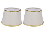 2PCS Fabric Lampshade European Style Lamp Shade for E14 Screw Chandelier Wall Lamp Beige White Gold V1294-YM0710-3119210206411