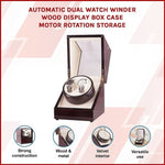 Automatic Dual Watch Winder Wood Display Box Case Motor Rotation Storage V63-823691