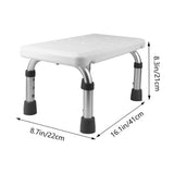 Adjustable Shower Seat for Elderly and Disabled, White Plastic Bath Chair with Non- Feet, Sturdy and V1192-AZ-W-22282