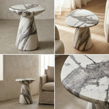 Interior Ave - Veneta Stone Side Table - Panda Marble Finish V355-IA-ST-VEN-PAN
