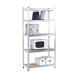 CARLA HOME 5 Tier Steel Shelving Unit - Garage Storage Shelf - Silver Modern V178-36478