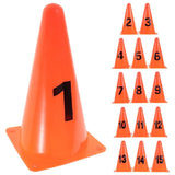 Set of 15 Plastic Numbered Soccer Training Cones - Soft Markers for Football Practice and Drills V1366-AZ2-W-21483