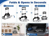 Folding Hand Truck, 1 Pack Portable Dolly Cart with Telescoping Handle, Lightweight Aluminum Alloy V1338-WAK0073