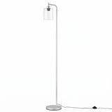 Artiss Floor Lamp Modern Industrial Standing Light with Clear Glass Shade, Silver Metal Tall Lamp FL-SF-JF5470-SL
