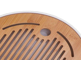 Tea Tray 10 Inch Round Shape Modern Stylish Chinese Kung Fu Tea Serving Tray for Home and Office V1294-YM0901-3118240217511