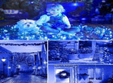 Solar String Lights Outdoor, 2 Pack LED Solar Outdoor Lights Solar Fairy Lights with 8 Lighting V1107-124-87116-BLU4