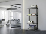 Wire Storage Rack 45x45cm Black Shelving with Wheels V63-841301