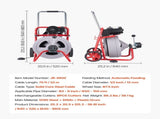 Drain Cleaner Machine 22m x 13mm, Auto Feed Sewer Snake Drain Auger on Wheels, Portable Drain V952-ZDJJKLSGDSTJOA12M002V3