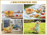 Elephant Shaped Collapsible Bamboo Fruit Basket, Foldable Fruit Bowl Holder & Snack Dry Fruit V1188-MS-909-003