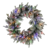 Christabelle 76cm Christmas Wreath Snowy Stamford Spruce with LED Lights Front Door Decoration 112_NATSS76