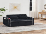 Fashionable Modern and Multi-functional Foldable Velvet Sofa Bed - Light Grey V1316-W2353P151787
