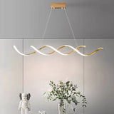 120cm Modern Minimalist Titanium Gold Pendant Light Adjustable LED Chandelier V255-L-24122-G-120
