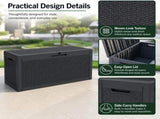 60 Gallon Outdoor Storage Deck Box, 227L Resin Patio Storage Box with Lockable Lid, Waterproof-Look V1338-WAK0074