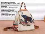 women casual boho woven medium canvas prime travel laptop hippie embroidered vintage V1369-AZ3-W-00627