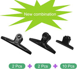 Large Bull Clips Black, 14 Pcs XL Steel Binder Paper Clips Clamps for Office, Drawing Board, Food V1258-DP02-C-2190