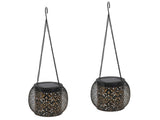 2pcs Outdoor Solar Lanterns IP65 Waterproof Solar Wrought Iron Lamp Decorative Garden V1294-YM0901-3119240006111