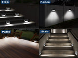 12pc Solar Lights for Outside, Solar Deck Lights Outdoor, Waterproof Fence Solar Lights for Fence, V1370-AZ4-05014