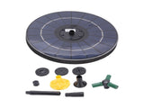 Bird Bath Fountains Solar Power for Outside with Color LED Lights 6 Nozzles 3 Rods for Garden Pond V1294-YM0901-3111250064211