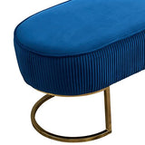 Bench Chair In Blue Velvet Fabric V43-BNC-NORI-BU