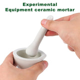 2 Sets Ceramic Pill Grinding Bowl and pestle Set with Stick, White Round Handmade Piece, Smooth V1192-AZ-W-21475