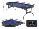 Poker Table Top Folding Poker Table 8 Player 183cm SOCCER-8POK-FOLD-BL