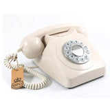 GPO 746 Retro Rotary Push Button Desk Phone Ivory Home Office V185-746PUSHIVORY