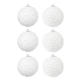 6Pcs Xmas Tree Snowball Ornaments Pendant Decor Foam Wedding Decoration Scene Props 10cm White V1294-YM0901-3115240094511
