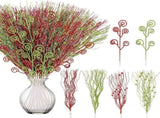 32 Pcs Red Green Christmas Tree Picks Decorations 17'/12' Christmas Tree Topper Artificial Glitter V1192-AZ-W-17384