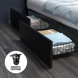 Artiss Bed Frame Double Size LED with 4 Drawers Black DUNN BFRAME-H-DUNN-D-BK-ABC