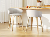 2x Artiss Bar Stools Dining Chairs Contoured Leather Wood Stool BA-TW-8186-BGX2